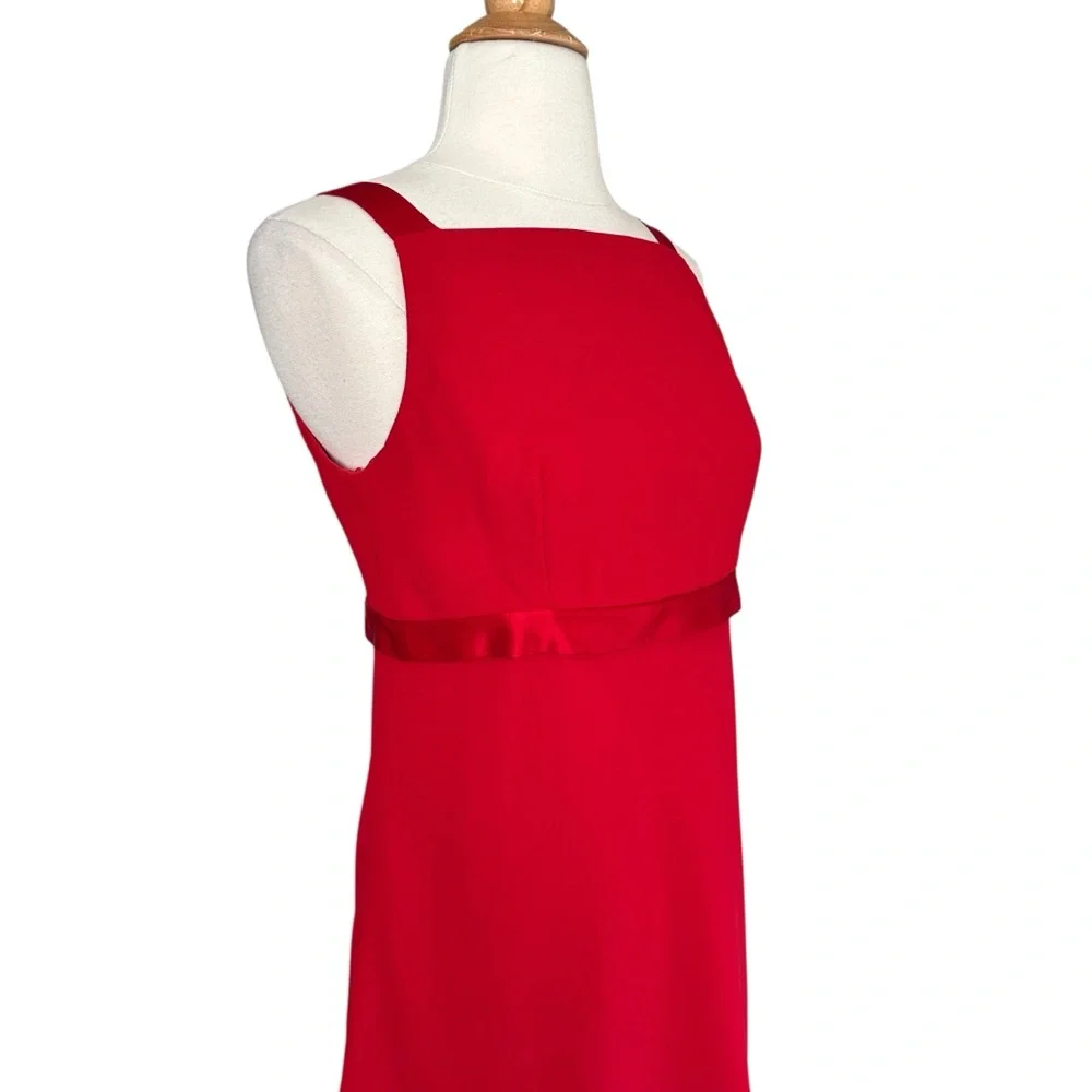 Vintage 90s Red Satin Cocktail Mini Dress‎ Scott McClintock USA Made Size 8